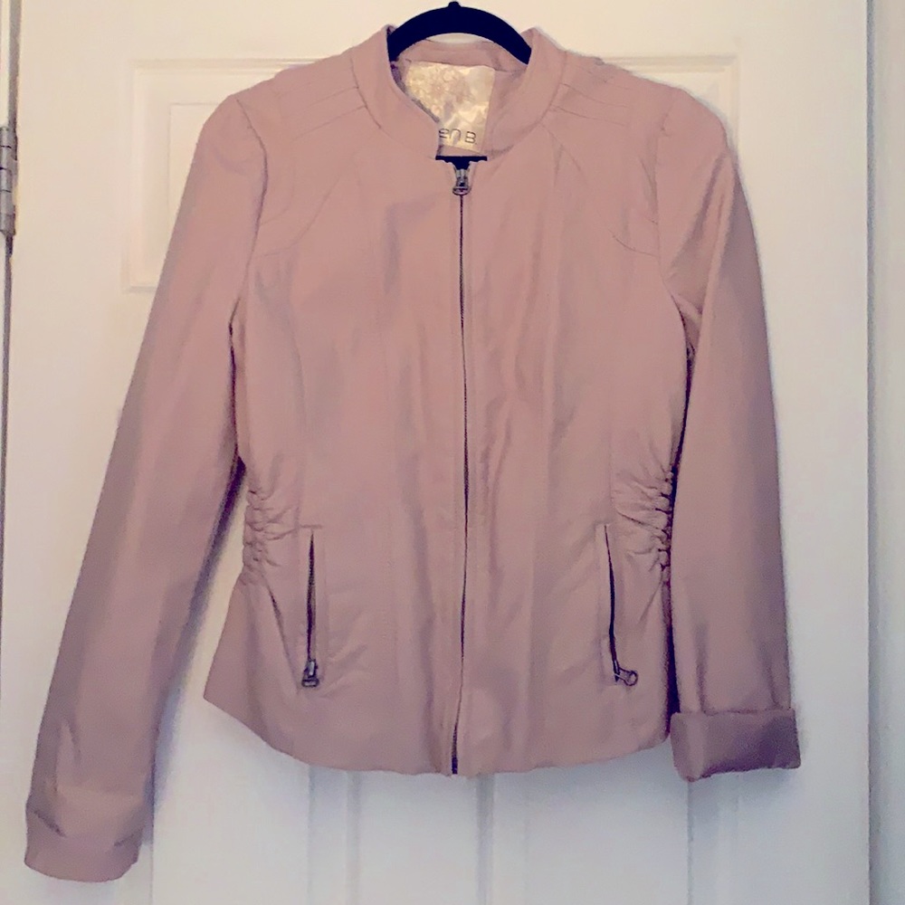 Women’s faux pink leather jacket